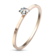 316Steel Jemný ocelový prsten s hranatým krystalem Velikost prstenu: 53 mm