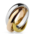 316Steel Ocelový prsten 3v1 propletený trojbarevný Velikost prstenu: 56 mm