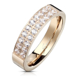 316Steel Ocelový prsten s kamínky rosegold Velikost prstenu: 53 mm