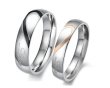 316Steel Prsteny z chirurgické oceli PNY072 pro páry Barva: Bronz/měď, Velikost prstenu: 59 mm