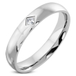 316Steel Zaoblený lesklý prsten s kamínkem Velikost prstenu: 53 mm