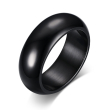 316Steel Zaoblený prsten z chirurgické oceli Barva: Černá, Velikost prstenu: 53 mm