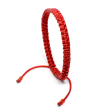 Saténový pletený náramek Dětská   14cm, Červená