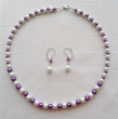 aiv0746	Perlový náhrdelník Fialovo-bílý