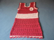 Háčkované šaty červeno -lososové