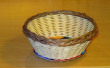 Ošatka - košík kruhový 16 cm, barva krémová, okraj hnědý