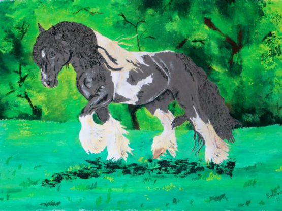 Obrázek ručně malovaný- Nesplněný sen, Kůň